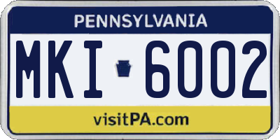 PA license plate MKI6002