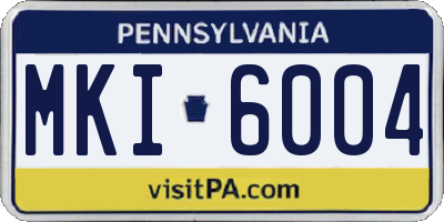 PA license plate MKI6004