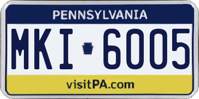 PA license plate MKI6005
