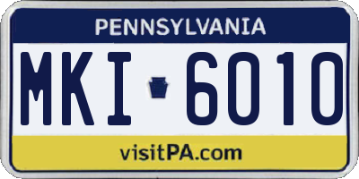 PA license plate MKI6010