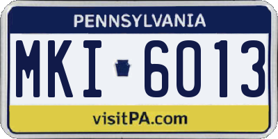 PA license plate MKI6013