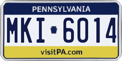 PA license plate MKI6014