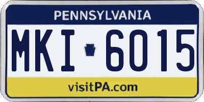 PA license plate MKI6015