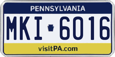 PA license plate MKI6016