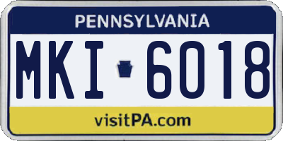 PA license plate MKI6018