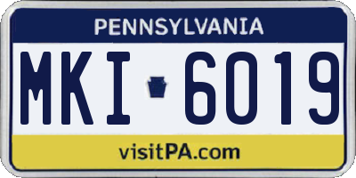 PA license plate MKI6019