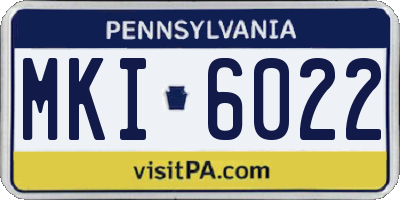 PA license plate MKI6022