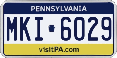 PA license plate MKI6029