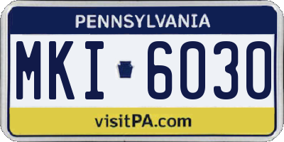 PA license plate MKI6030