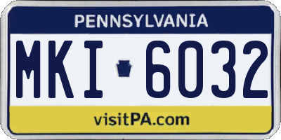 PA license plate MKI6032