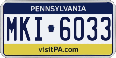PA license plate MKI6033