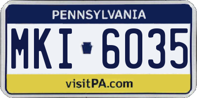 PA license plate MKI6035