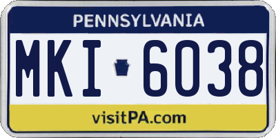 PA license plate MKI6038