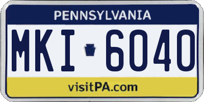 PA license plate MKI6040