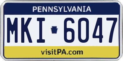 PA license plate MKI6047