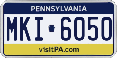 PA license plate MKI6050