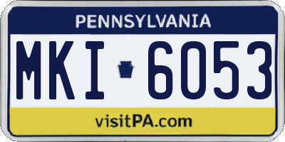 PA license plate MKI6053