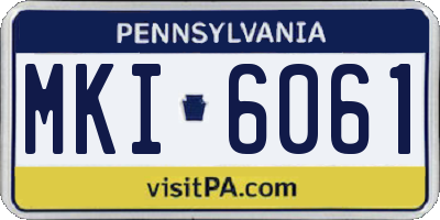 PA license plate MKI6061