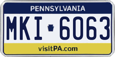 PA license plate MKI6063