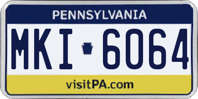 PA license plate MKI6064