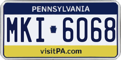 PA license plate MKI6068