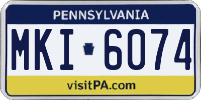 PA license plate MKI6074