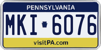 PA license plate MKI6076