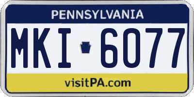 PA license plate MKI6077