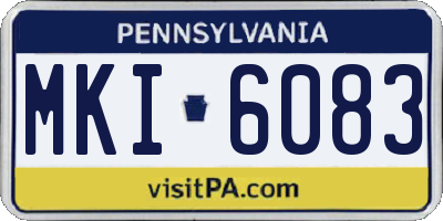 PA license plate MKI6083