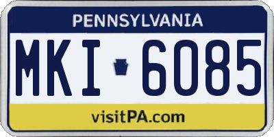PA license plate MKI6085