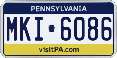 PA license plate MKI6086