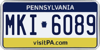 PA license plate MKI6089