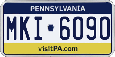 PA license plate MKI6090
