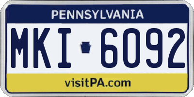 PA license plate MKI6092