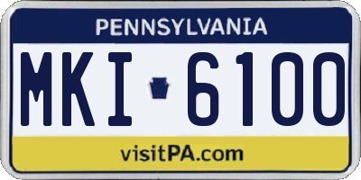 PA license plate MKI6100