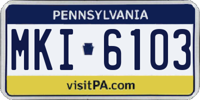 PA license plate MKI6103