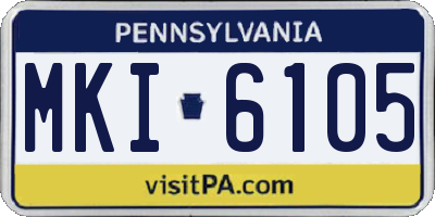 PA license plate MKI6105