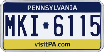 PA license plate MKI6115