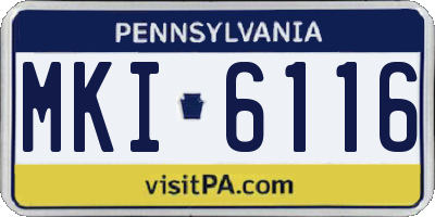 PA license plate MKI6116