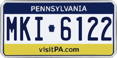 PA license plate MKI6122