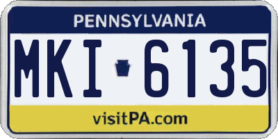 PA license plate MKI6135