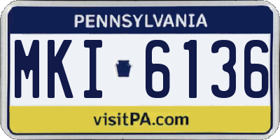 PA license plate MKI6136