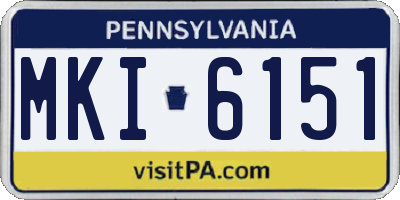 PA license plate MKI6151