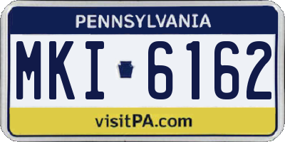 PA license plate MKI6162