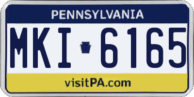 PA license plate MKI6165