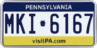 PA license plate MKI6167