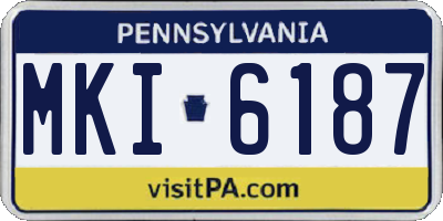 PA license plate MKI6187