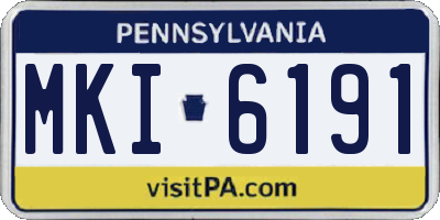 PA license plate MKI6191