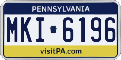 PA license plate MKI6196
