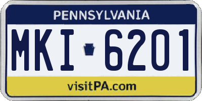 PA license plate MKI6201